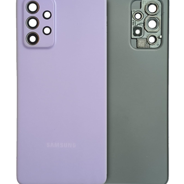 Samsung Galaxy A52 5G İle Uyumlu Arka Kapak Camı Kamera Lensiyle Uyumlu (A526 2021) (Servis Paketi) (Harika Menekşe)