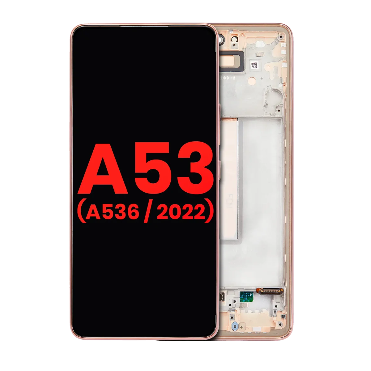 Samsung Galaxy A53 5G İle Uyumlu (A536 2022) (6.36") (Aftermarket Plus) (Şeftali) Çerçeveli ekran Orijinal Ekranı