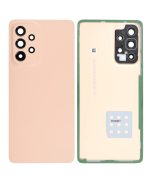 Samsung Galaxy A53 5G İle Uyumlu Arka Kapak Camı Kamera Lensiyle Uyumlu (A536 2022) (Servis Paketi) (Şeftali) - Görsel 5