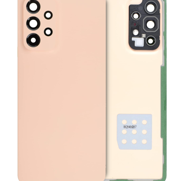Samsung Galaxy A53 5G İle Uyumlu Arka Kapak Camı Kamera Lensiyle Uyumlu (A536 2022) (Servis Paketi) (Şeftali)