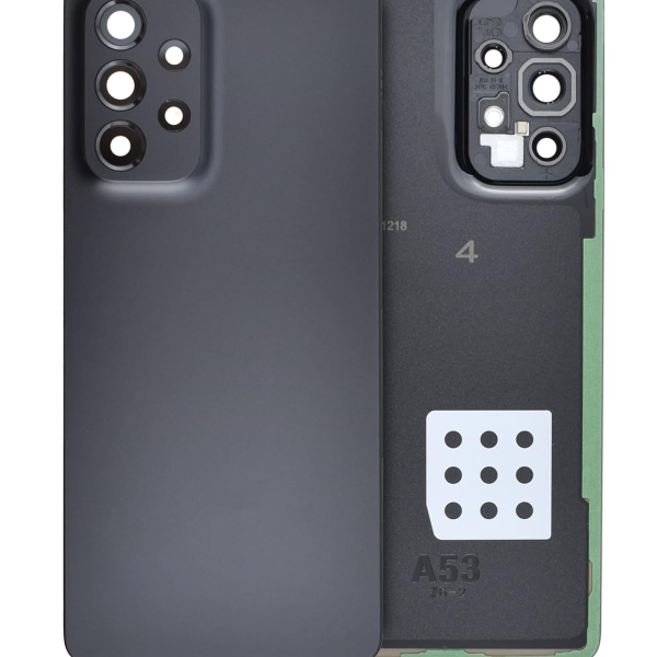 Samsung Galaxy A53 5G İle Uyumlu Arka Kapak Camı Kamera Lensiyle Uyumlu (A536 2022) (Servis Paketi) (Siyah)
