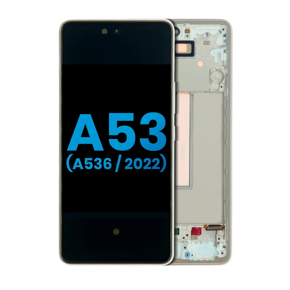 Samsung Galaxy A53 5G İle Uyumlu İçin Çerçeveli ekran (A536 2022)  LCD Ekranı (Parmak İzi Sensörü Olmadan) (Yan Sanayi: Incell) (Beyaz)