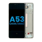 Samsung Galaxy A53 5G İle Uyumlu İçin Çerçeveli ekran (A536 2022)  LCD Ekranı (Parmak İzi Sensörü Olmadan) (Yan Sanayi: Incell) (Beyaz)