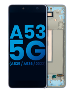 Samsung Galaxy A53 5G İle Uyumlu İçin Çerçeveli ekran (A536 2022)  LCD Ekranı (Parmak İzi Sensörü Olmadan) (Mavi) - Görsel 2