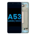Samsung Galaxy A53 5G İle Uyumlu İçin Çerçeveli ekran (A536 2022)  LCD Ekranı (Parmak İzi Sensörü Olmadan) (Yan Sanayi: Incell) (Mavi)