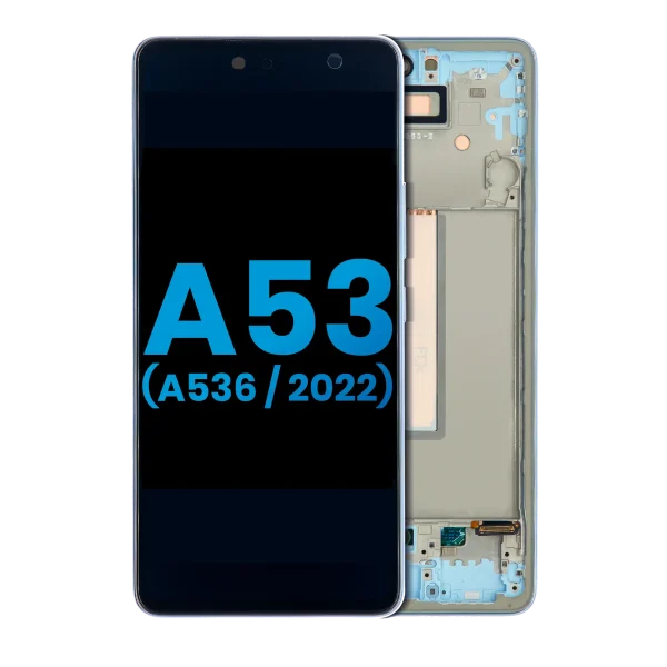 Samsung Galaxy A53 5G İle Uyumlu İçin Çerçeveli ekran (A536 2022)  LCD Ekranı (Parmak İzi Sensörü Olmadan) (Yan Sanayi: Incell) (Mavi)