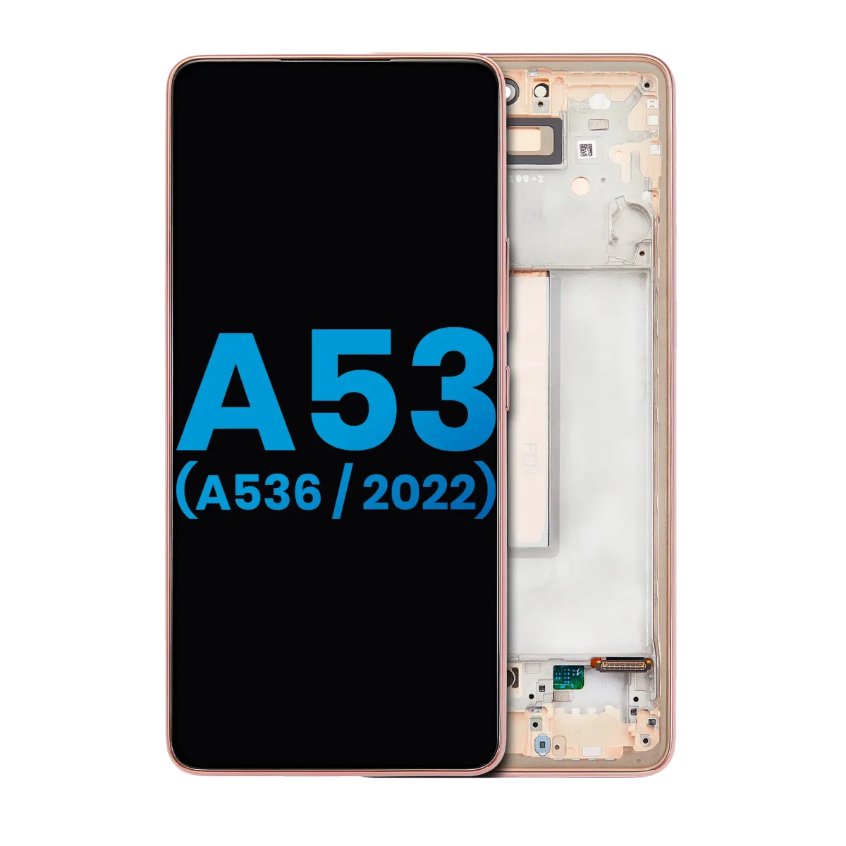 Samsung Galaxy A53 5G İle Uyumlu İçin Çerçeveli ekran (A536 2022)  LCD Ekranı (Parmak İzi Sensörü Olmadan) (Yan Sanayi: Incell) (Şeftali)