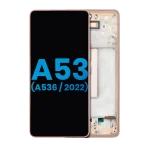 Samsung Galaxy A53 5G İle Uyumlu İçin Çerçeveli ekran (A536 2022)  LCD Ekranı (Parmak İzi Sensörü Olmadan) (Yan Sanayi: Incell) (Şeftali)