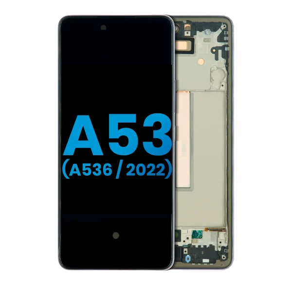 Samsung Galaxy A53 5G İle Uyumlu İçin Çerçeveli ekran (A536 2022)  LCD Ekranı (Parmak İzi Sensörü Olmadan) (Yan Sanayi: Incell) (Siyah)