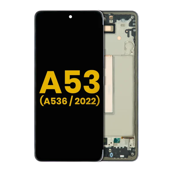 Samsung Galaxy A53 5G İle Uyumlu İçin Çerçeveli ekran (A536 2022) Orijinal (Siyah)  Orijinal Ekranı