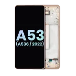 Samsung Galaxy A53 5G İle Uyumlu İçin Çerçeveli ekran (A536 2022) (Servis Paketi) (Şeftali)  Orijinal Ekranı