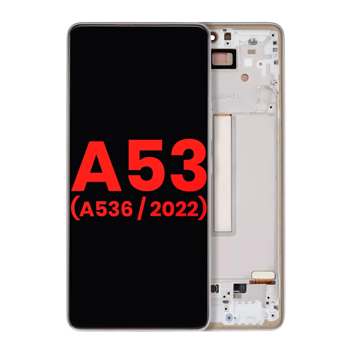 Samsung Galaxy A53 5G İle Uyumlu İçin Çerçeveli ekran Orijinal Ekranı(A536 2022) (6.46") (Aftermarket Plus) (Beyaz)