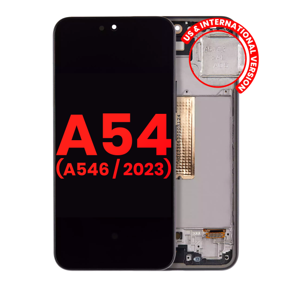 Samsung Galaxy A54 5G İle Uyumlu (A546 2023) - (Grafit) Çerçeveli ekran Orijinal Ekranı