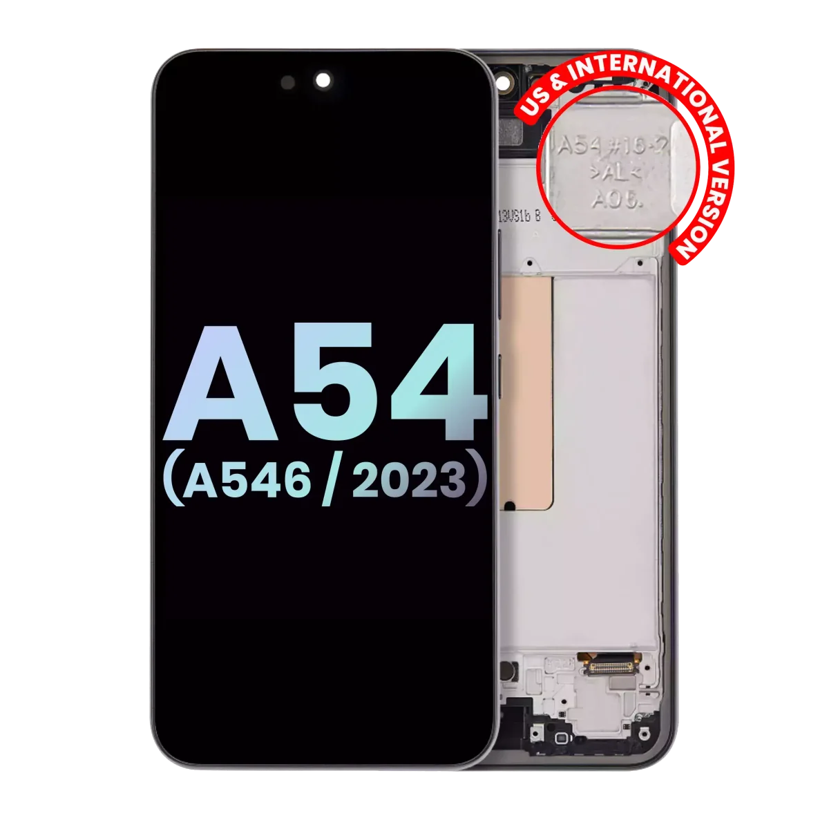 Samsung Galaxy A54 5G İle Uyumlu (A546 2023) - (Servis Paketi) (Grafit) Çerçeveli ekran Orijinal Ekranı