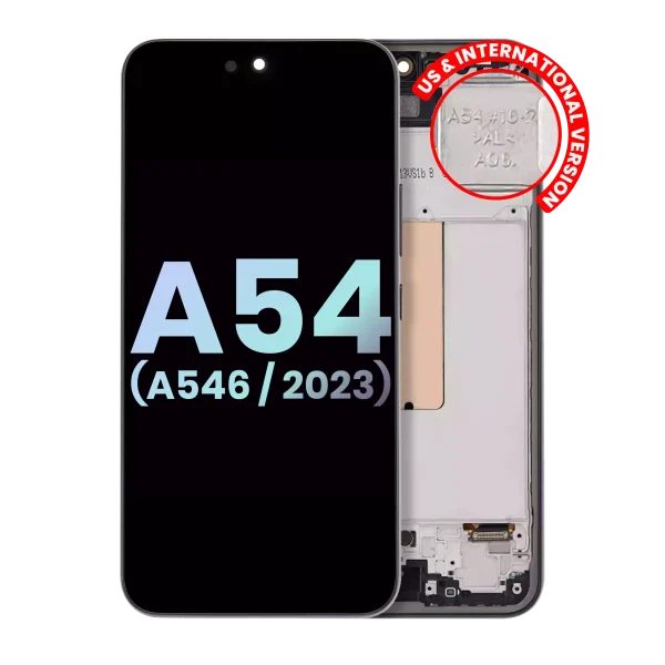 Samsung Galaxy A54 5G İle Uyumlu (A546 2023) - (Servis Paketi) (Grafit) Çerçeveli ekran Orijinal Ekranı