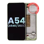 Samsung Galaxy A54 5G İle Uyumlu İçin Çerçeveli ekran (A546 2023) - (Servis Paketi) (Lime)  Orijinal Ekranı