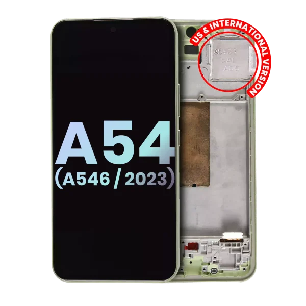 Samsung Galaxy A54 5G İle Uyumlu İçin Çerçeveli ekran (A546 2023) - (Servis Paketi) (Lime)  Orijinal Ekranı