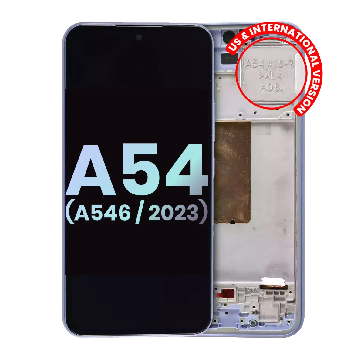 Samsung Galaxy A54 5G İle Uyumlu İçin Çerçeveli ekran (A546 2023) - (Servis Paketi) (Menekşe)  Orijinal Ekranı