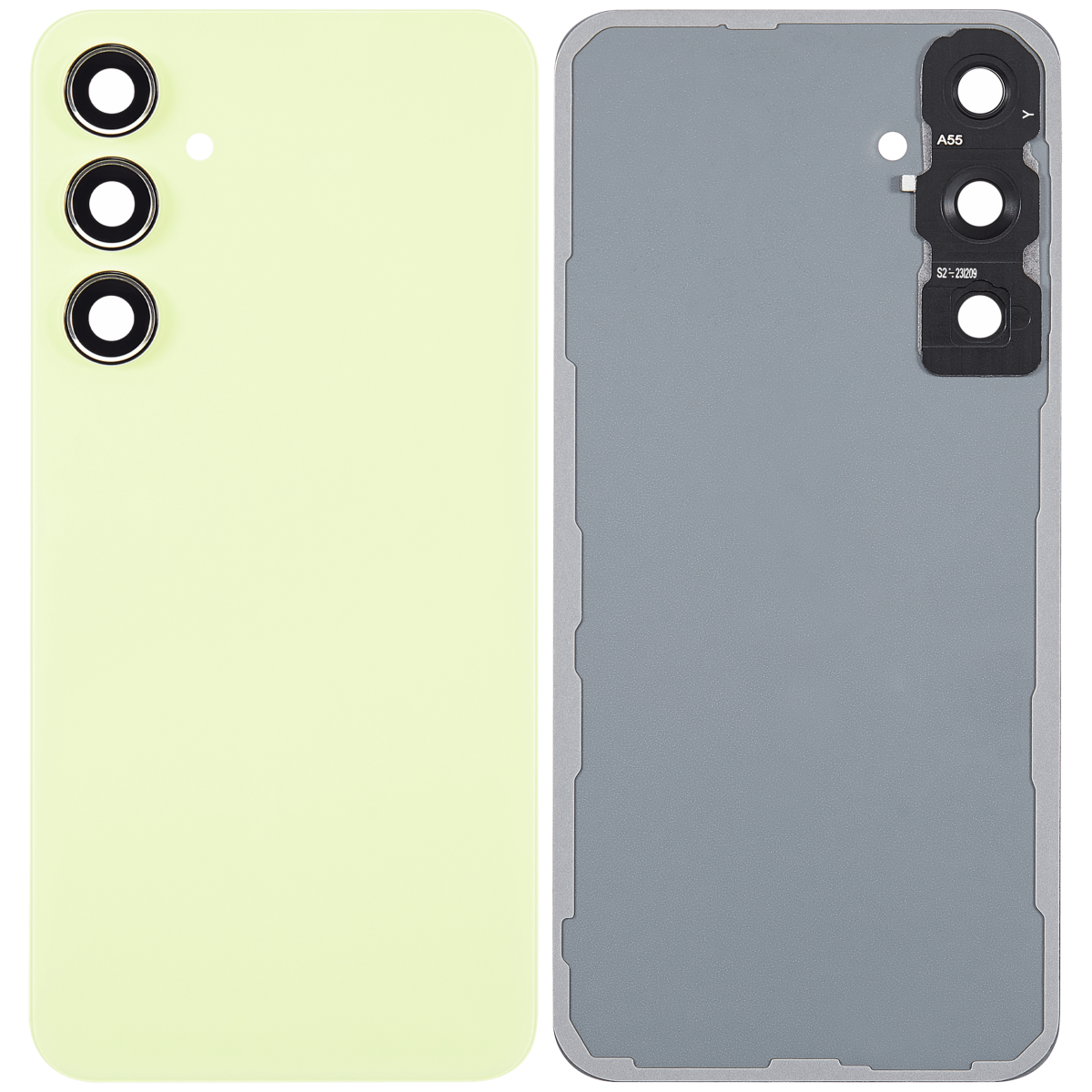 Samsung Galaxy A55 5G İle Uyumlu Arka Kapak Camı Kamera Lensli (A556 2024) (Limon) - Görsel 2