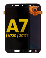 Samsung Galaxy A7 İle Uyumlu Çerçevesiz ekran Orijinal Ekranı (A720 2017) (Yenilenmiş: Kozmetik Sınıf: Yeni) (Siyah)