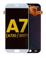 Samsung Galaxy A7 ile İle Uyumlu Uyumlu Çerçevesiz ekran Orijinal Ekranı (Yenilenmiş: Kozmetik Sınıf: Yeni) (A720 2017) (Gök Mavisi)