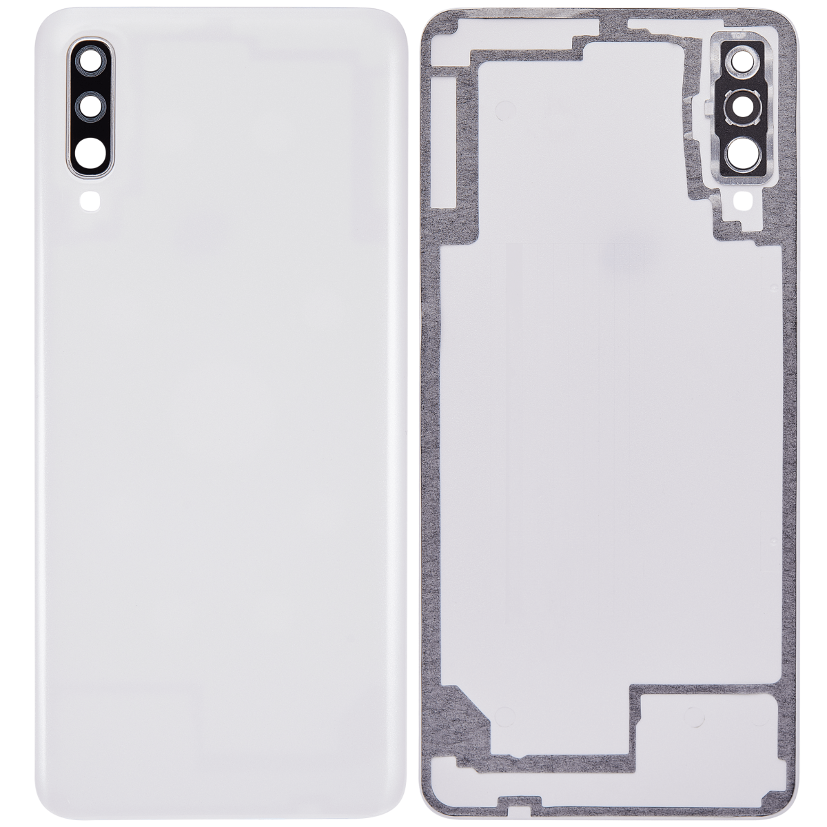 Samsung Galaxy A70 Arka İle Uyumlu kapak Cam (A705 2019) (Aftermarket Plus) (Beyaz) - Görsel 2