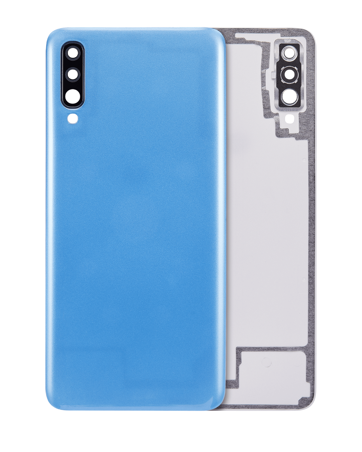 Samsung Galaxy A70 Arka İle Uyumlu kapak Cam (A705 2019) (Aftermarket Plus) (Mavi)