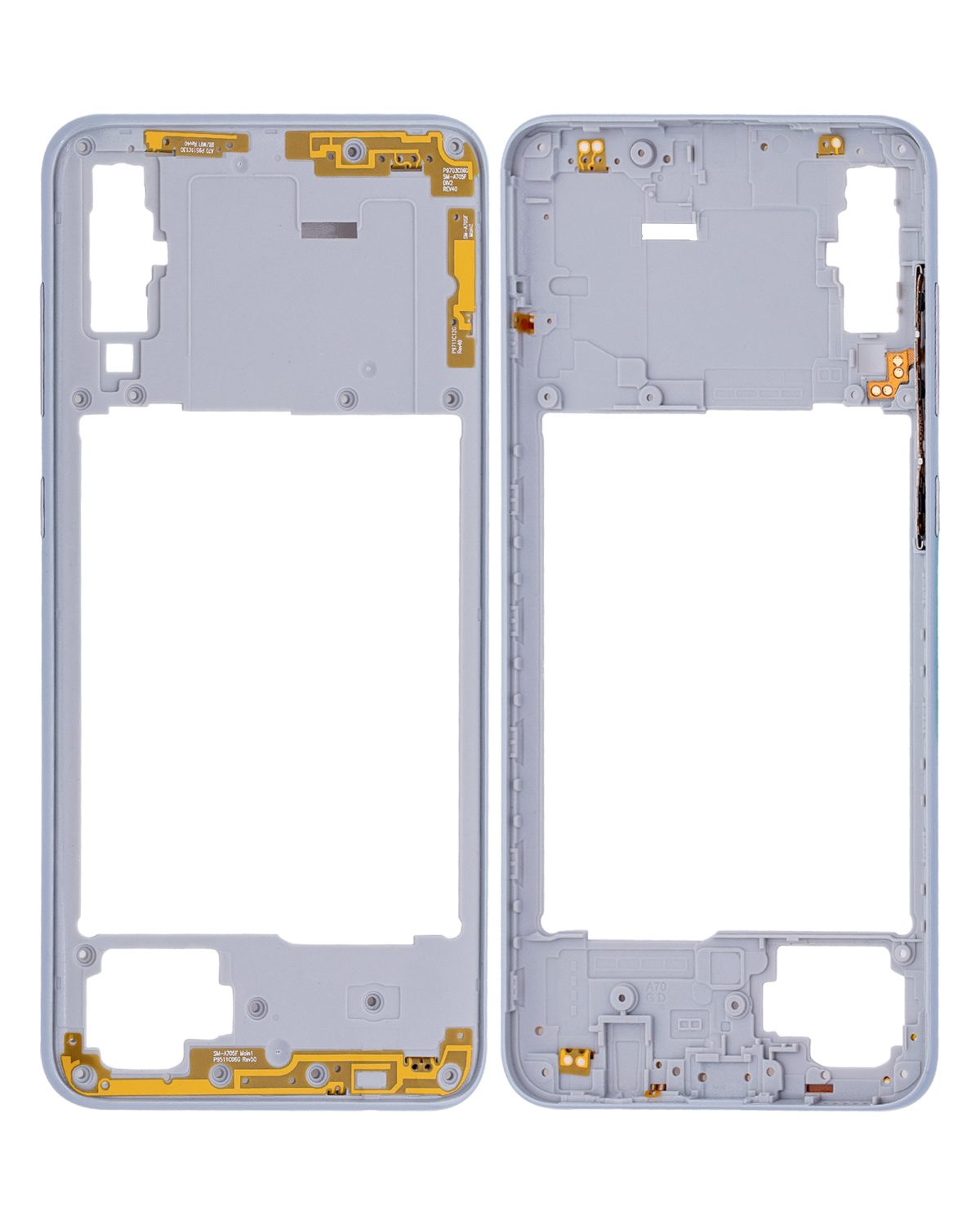 Samsung Galaxy A70 İle Uyumlu  Orta Çerçeve Kasası (A705 2019) (Aftermarket Plus) (Beyaz) - Görsel 2