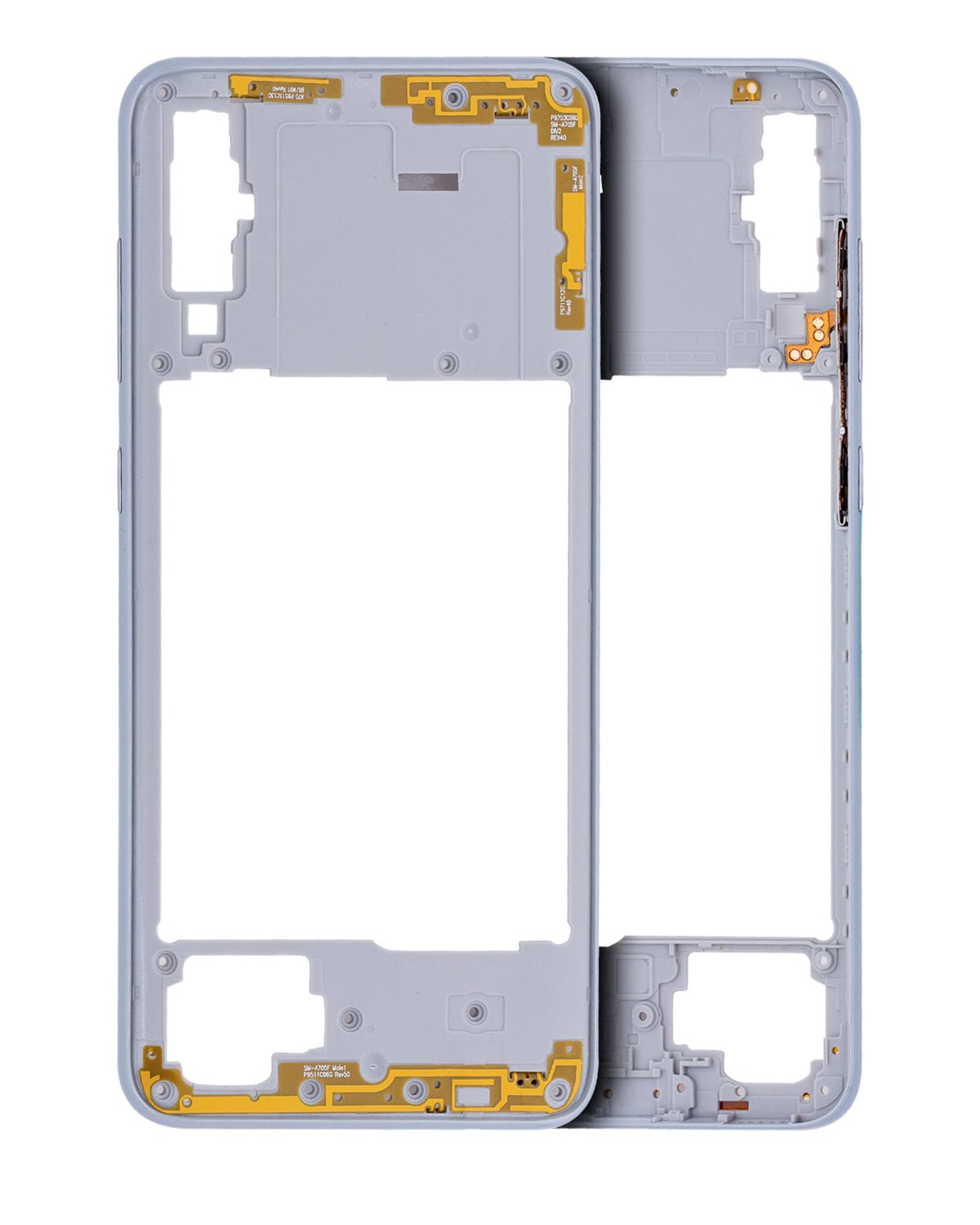 Samsung Galaxy A70 İle Uyumlu  Orta Çerçeve Kasası (A705 2019) (Aftermarket Plus) (Beyaz)
