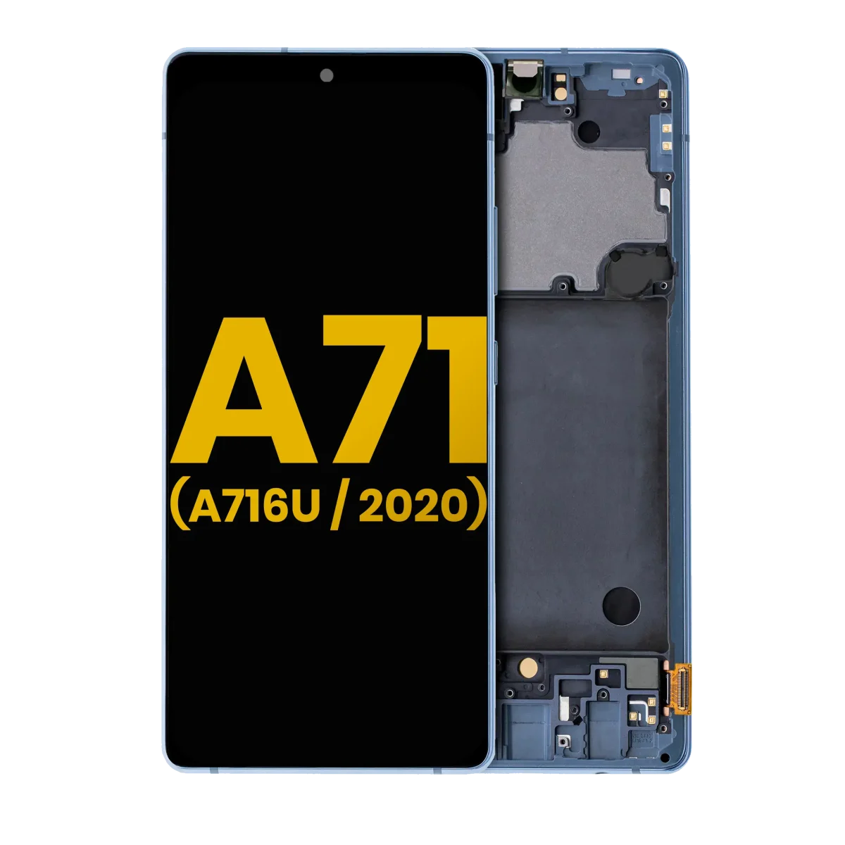 Samsung Galaxy A71 5G İle Uyumlu İçin Çerçeveli ekran (A716U 2020) Orijinal (Prizma Küp Mavi)  Orijinal Ekranı - Görsel 2
