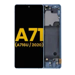 Samsung Galaxy A71 5G İle Uyumlu İçin Çerçeveli ekran (A716U 2020) Orijinal (Prizma Küp Mavi)  Orijinal Ekranı