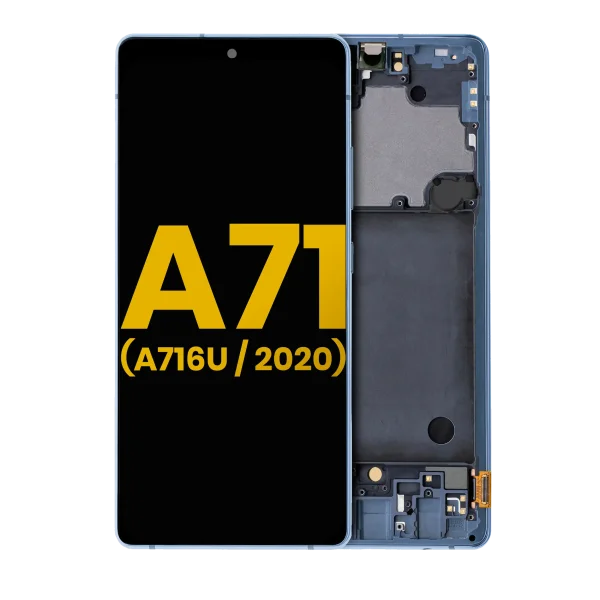 Samsung Galaxy A71 5G İle Uyumlu İçin Çerçeveli ekran (A716U 2020) Orijinal (Prizma Küp Mavi)  Orijinal Ekranı