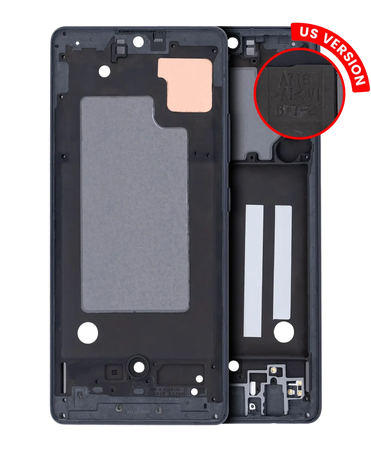 Samsung Galaxy A71 5G İle Uyumlu  Orta Çerçeve Kasası (ABD Sürümü) (Prizma Küp Siyah)