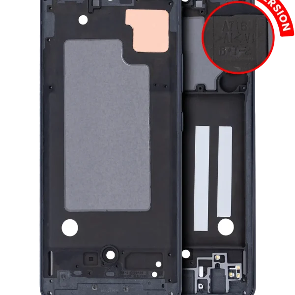 Samsung Galaxy A71 5G İle Uyumlu  Orta Çerçeve Kasası (ABD Sürümü) (Prizma Küp Siyah)