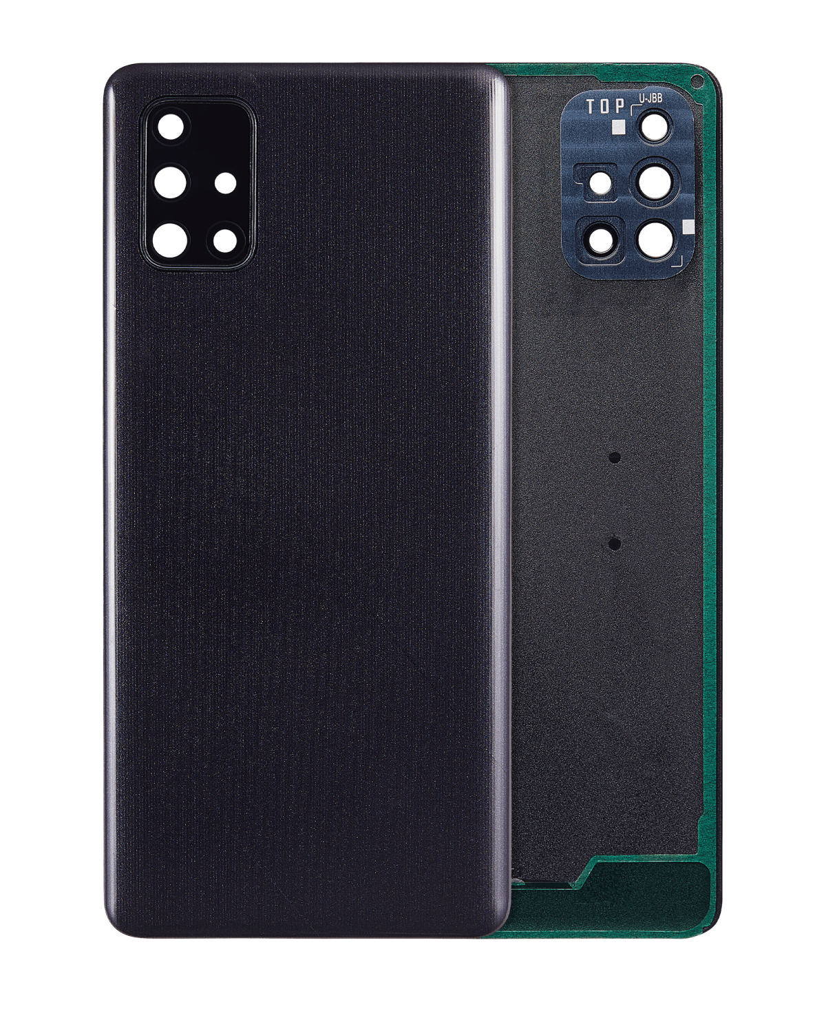Samsung Galaxy A71 Arka İle Uyumlu Kapak Cam Kamera Lensli (A715 2020) (Aftermarket Plus) (Prism Crush Siyah)