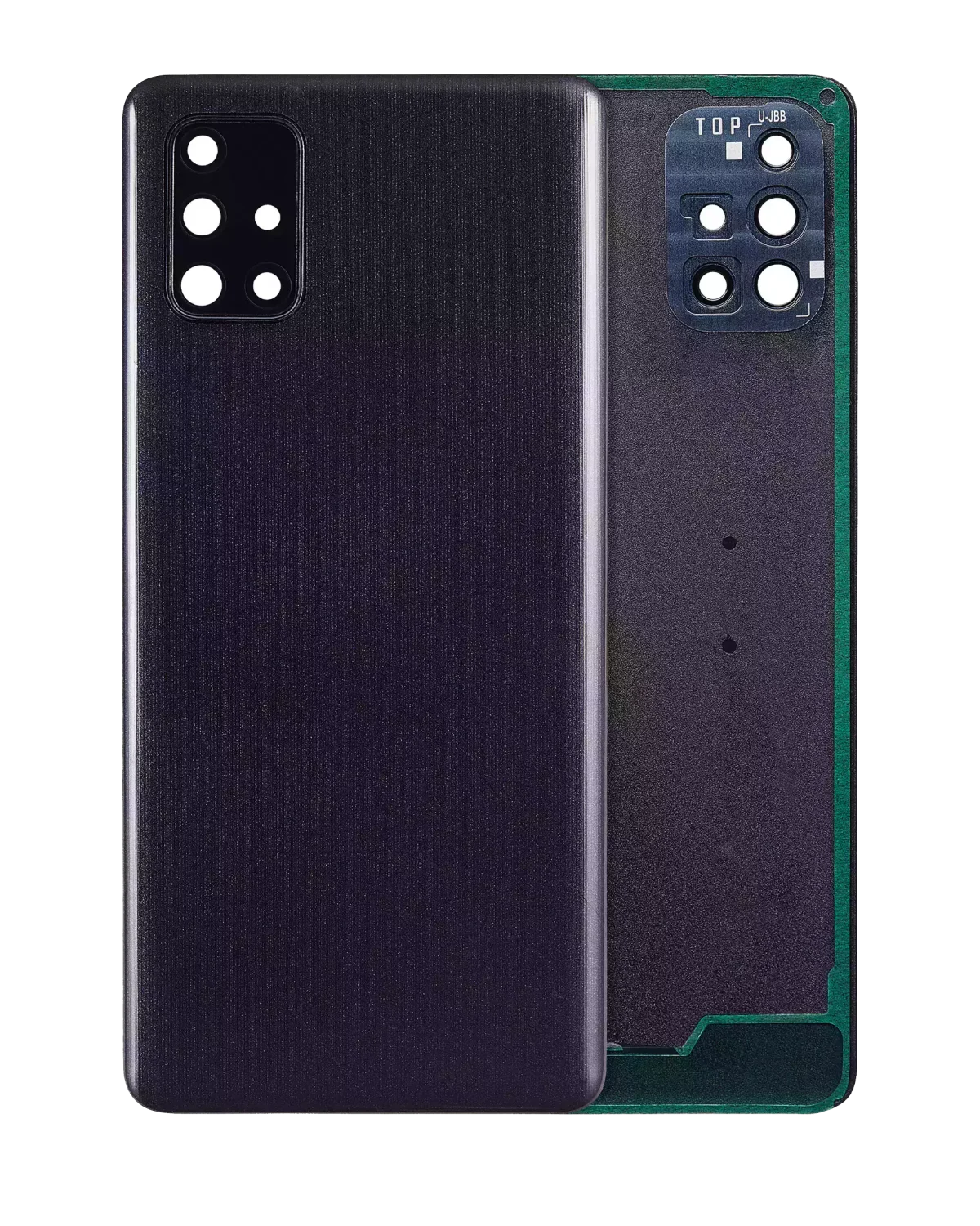 Samsung Galaxy A71 Arka İle Uyumlu Kapak Camı Kamera Lensiyle Uyumlu (A715 2020) (Servis Paketi) (Siyah)
