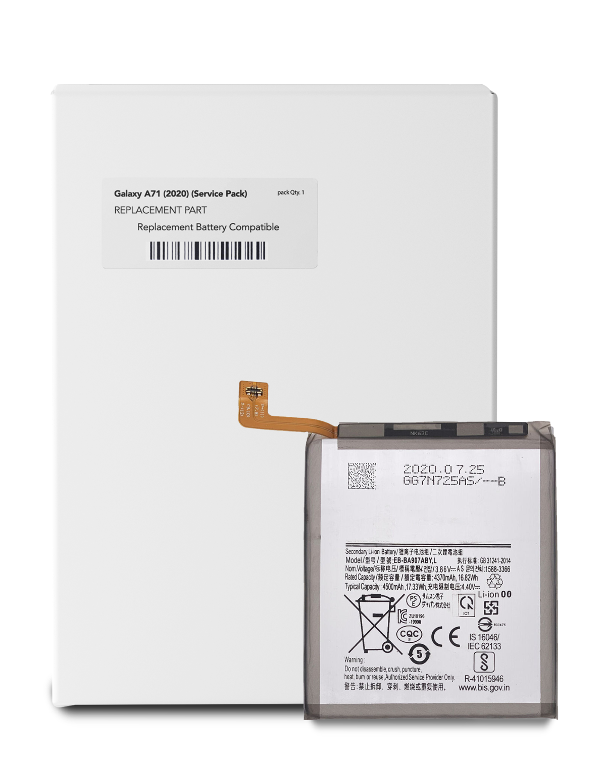 Samsung Galaxy A71 İle Uyumlu Batarya Pil (A715 2020) (EB-BA715ABY) (Servis Paketi)