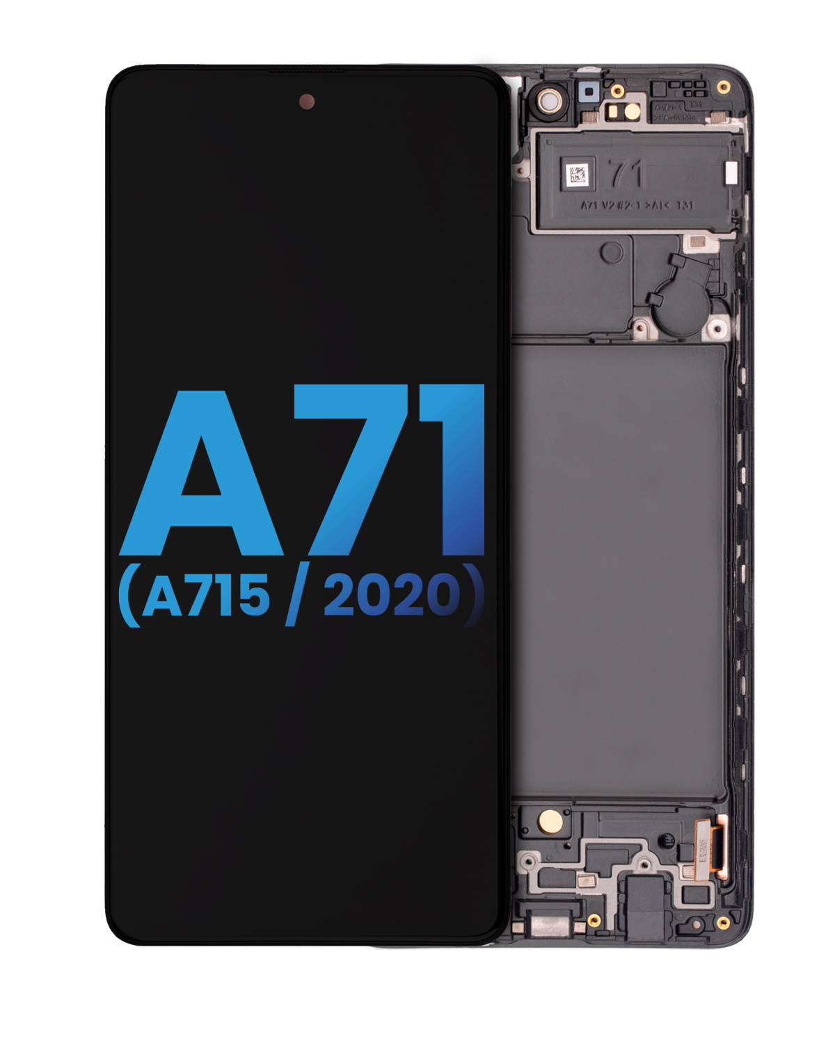 Samsung Galaxy A71 İle Uyumlu Çerçeveli ekran LCD Ekranı (Parmak İzi Sensörü Olmadan) (A715 2020) (Yan Sanayi: Incell) (Tüm Renkler)