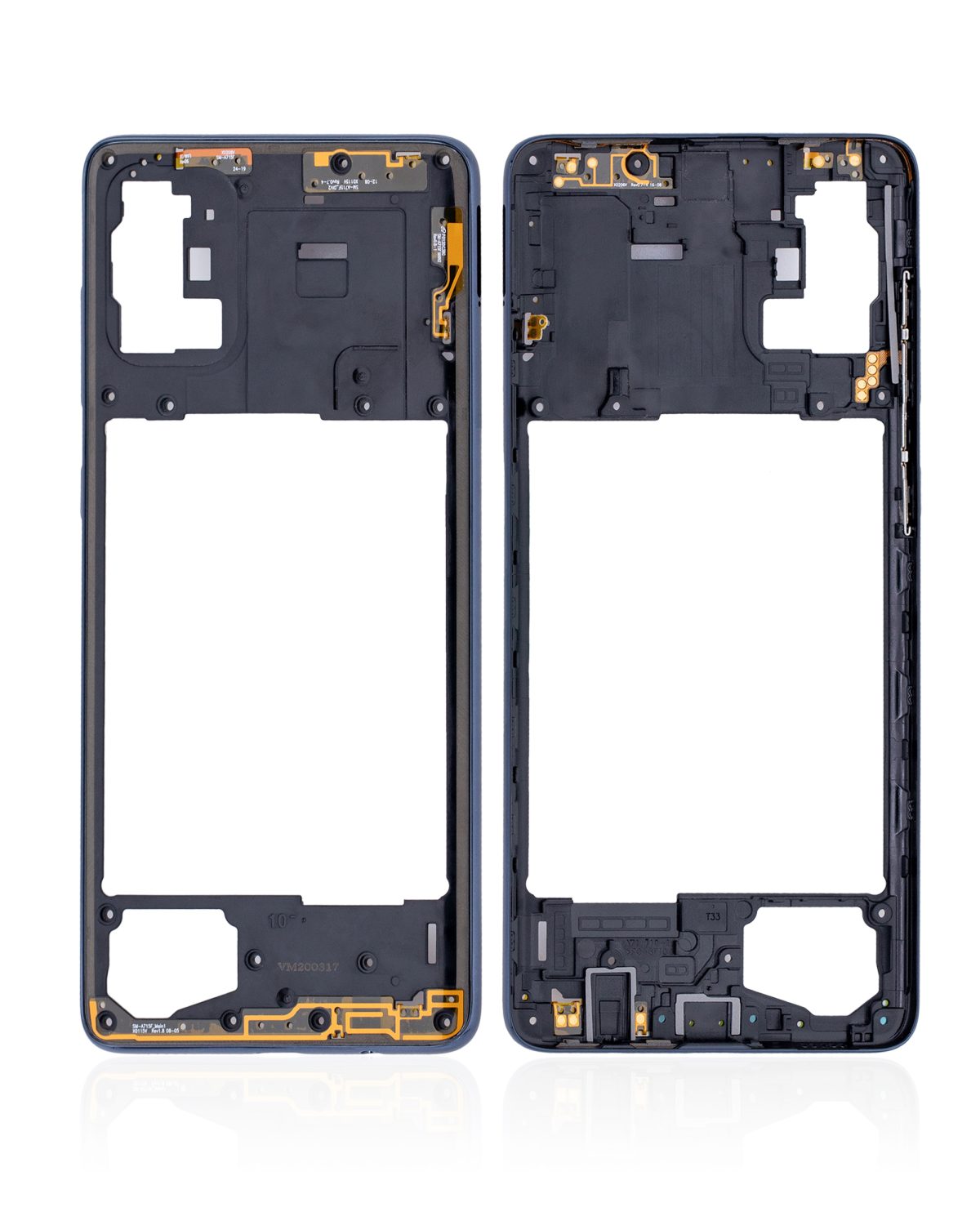 Samsung Galaxy A71 Orta İle Uyumlu Çerçeve Muhafazası (A715 2020) (Aftermarket Plus) (Prism Crush Siyah) - Görsel 2
