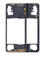 Samsung Galaxy A71 Orta İle Uyumlu Çerçeve Muhafazası (A715 2020) (Aftermarket Plus) (Prism Crush Siyah)