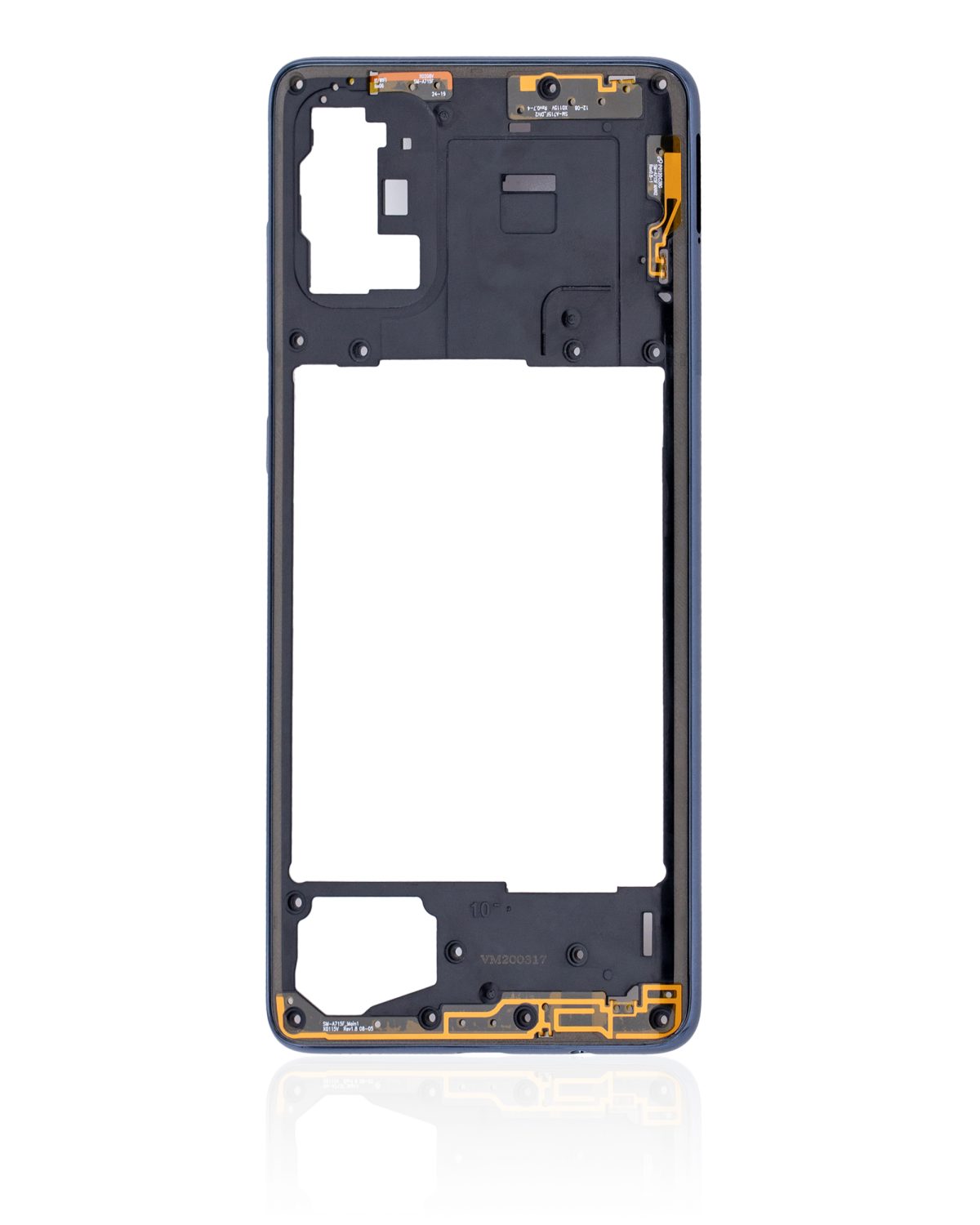 Samsung Galaxy A71 Orta İle Uyumlu Çerçeve Muhafazası (A715 2020) (Aftermarket Plus) (Prism Crush Siyah) - Görsel 3