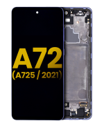 Samsung Galaxy A72 İle Uyumlu İçin Çerçeveli ekran (A725 2021) Orijinal (Harika Menekşe)  Orijinal Ekranı Uyumlu