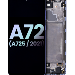 Samsung Galaxy A72 İle Uyumlu İçin Çerçeveli ekran (A725 2021) (Servis Paketi) (Harika Menekşe)  Orijinal Ekranı
