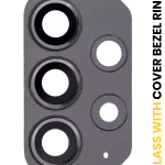 Samsung Galaxy A72 İle Uyumlu İçin Kapak (A725 2021) (Harika Siyah)  Çerçeve Halkası ile Arka Kamera Lensi Uyumlu
