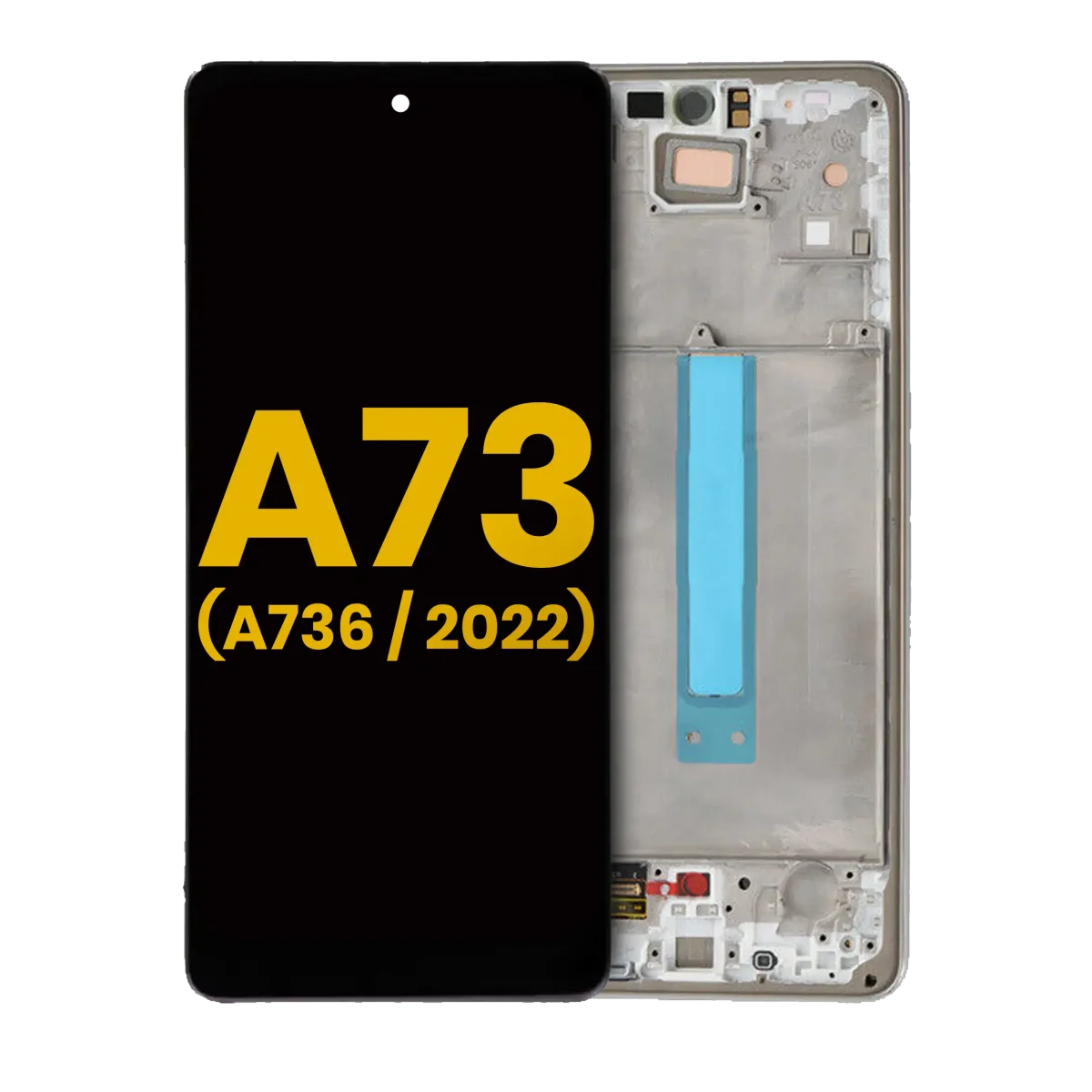 Samsung Galaxy A73 5G İle Uyumlu İçin Çerçeveli ekran (A736 2022) Orijinal (Beyaz)  Orijinal Ekranı