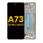 Samsung Galaxy A73 5G İle Uyumlu İçin Çerçeveli ekran (A736 2022) Orijinal (Beyaz)  Orijinal Ekranı