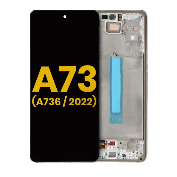 Samsung Galaxy A73 5G İle Uyumlu İçin Çerçeveli ekran (A736 2022) Orijinal (Beyaz)  Orijinal Ekranı