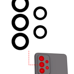Samsung Galaxy A73 İle Uyumlu Arka Kamera Lensi (Sadece Cam) Yapışkanlı (A735 2022) (5 Parça Set)