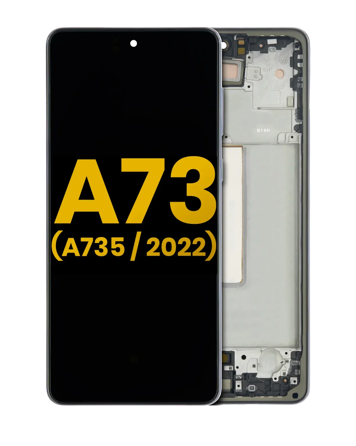 Samsung Galaxy A73 İle Uyumlu İçin Çerçeveli ekran (A735 2022) Orijinal (Gri)  Orijinal Ekranı Uyumlu