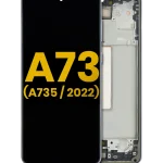 Samsung Galaxy A73 İle Uyumlu İçin Çerçeveli ekran (A735 2022) Orijinal (Gri)  Orijinal Ekranı Uyumlu